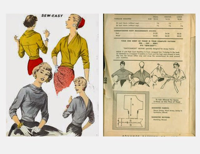 advance wrap 8190 1950s wrap around top