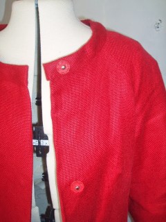 WOMANS REALM K99 - RED LINEN COAT - VINTAGE COAT PATTERN WOMANS REALM K99 - RED LINEN COAT - VINTAGE COAT PATTERN