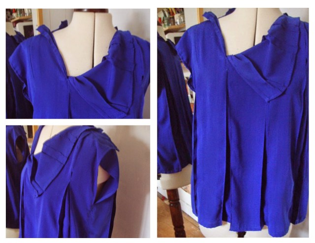 issey miyake vogue 1142 refashion upcycle dress to top pleats