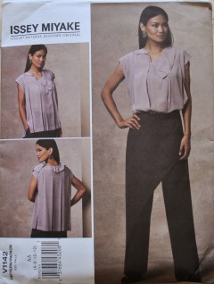 issey miyake vogue 1142 refashion upcycle dress to top pleats