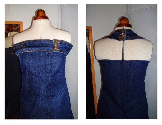 denim refashion denim upcycle jeans to denim dress remake