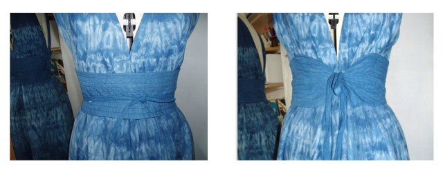 vogue 7568 shibori sheet dress