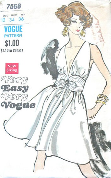 vogue 7568 shibori sheet dress