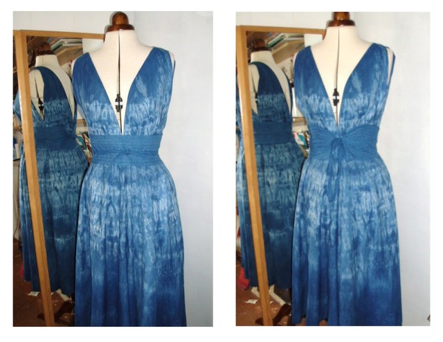 vogue 7568 shibori sheet dress