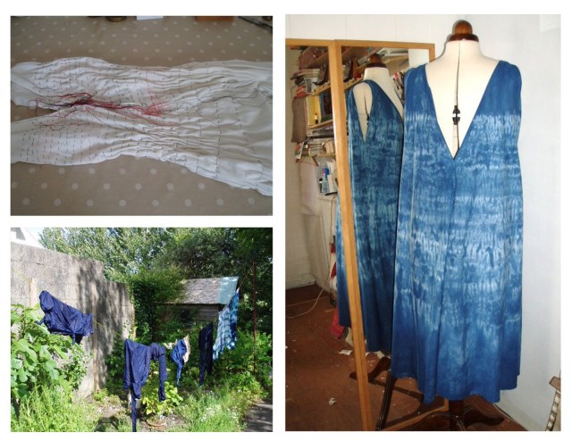 vogue 7568 shibori sheet dress