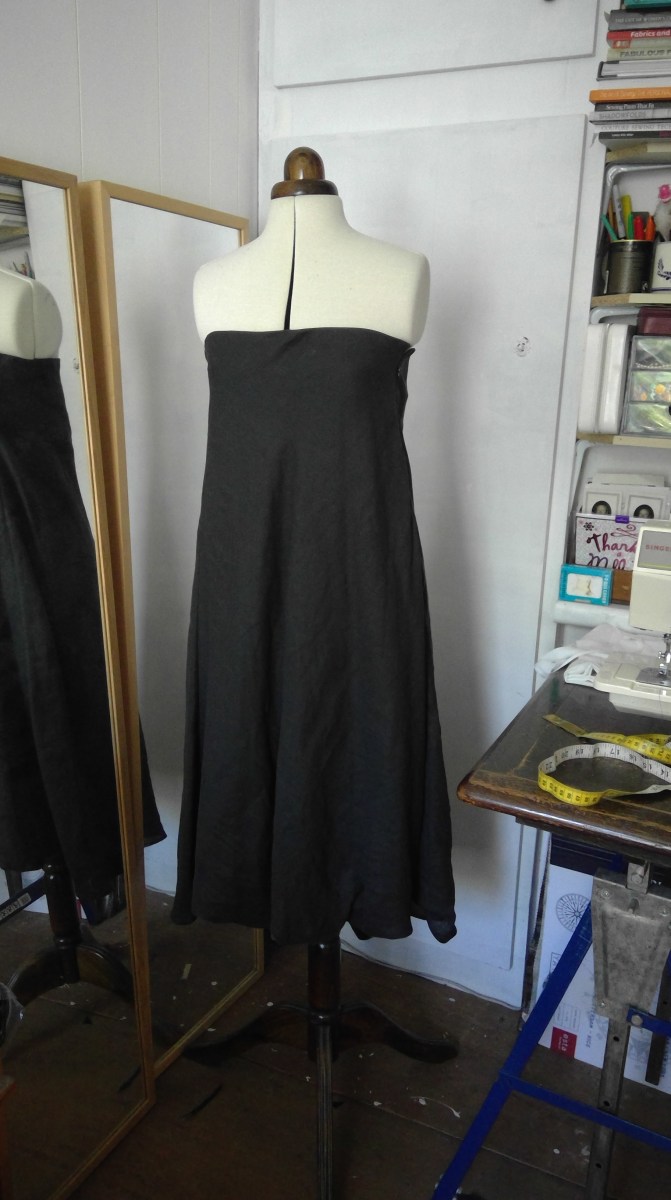 skirt upcycle to dress