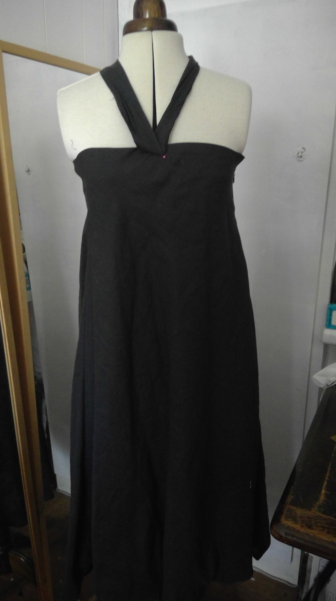 skirt upcycle to dress