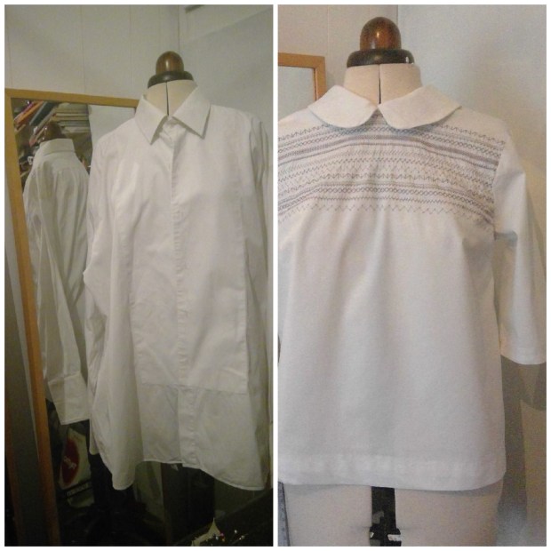 white bianca shirt upcycle